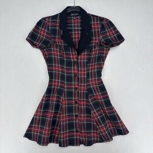 Current Mood Dolls Kill Devil You Don't Exist Plaid Dress Size S Grunge Emo Goth